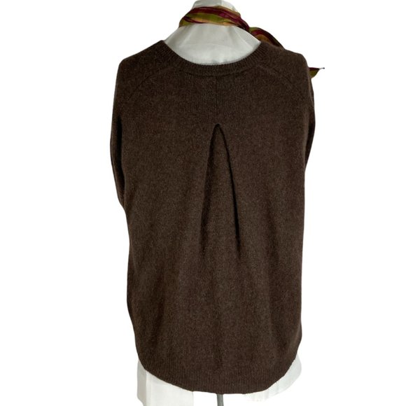 360 Cashmere Brown Lightweight Cashmere Boxy Fit Crewneck Pullover Sweater Sz S - Picture 7 of 16